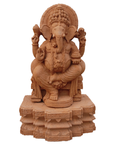 Lord Ganesha Red Statue