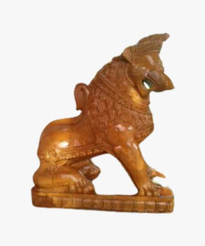 Handcarved Lion Statue - Odisha Kraft