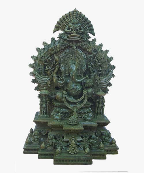 Green Jade Lord Ganesha Statue