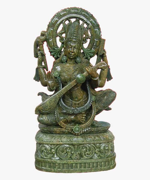 Hand Carved Maa Saraswati Statue - Odisha Kraft